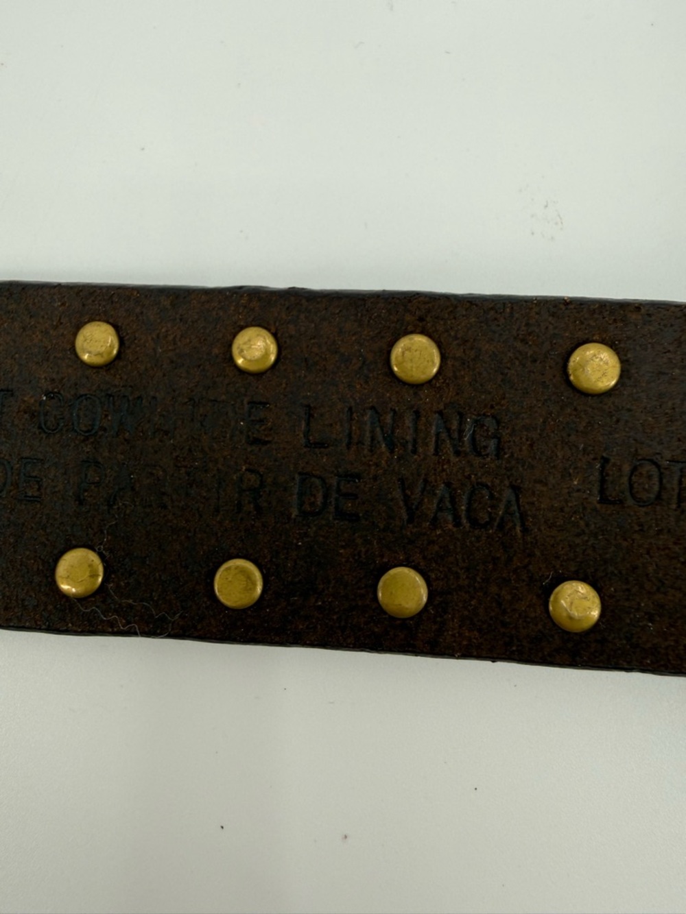 Studded Faux Leather Dark Brown with Gold Tone Buckle Classic Casual Waist Belt - Picture 8 of 9